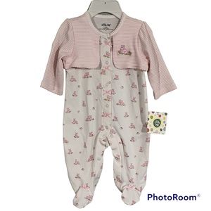 Little Me 3M bunny print footsie NWT baby outfit